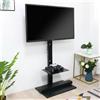 FATIVO Supporto TV da pavimento 32-65 pollici, supporto regolabile in altezza con 2 ripiani in metallo, VESA 600x400, fino a 30 kg, cavo HDMI incluso