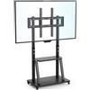 FATIVO Supporto TV con ruote regolabile in altezza, carrello TV universale con ripiano AV per 32-80 pollici, VESA 600×400 mm, fino a 65 kg