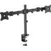 Famanu Supporto universale per monitor con fissaggio a vite, rotazione di 90 gradi, inclinazione di 30 gradi, rotazione di 360 gradi, portata massima 2 x 8 kg, VESA 100 x 100, nero
