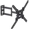 StarTech Supporto da parete per TV - Inclinabile e orientabile - Completamente regolabile - Per TV da 66 a 140 cm - Portata fino a 30 kg - Nero