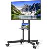 OEM Azomor: supporto TV mobile e regolabile con ripiano per schermi fino a 85 pollici