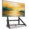 FATIVO Supporto TV da Pavimento con Ruote 65-100 Pollici, Porta TV Mobile Regolabile in Altezza con Ripiani, VESA 800x600, Max 100kg