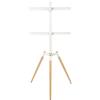 StarTech Supporto da terra per TV - Base per TV con schermo da 80-165 cm - VESA 60x40 cm - Doppio ripiano - Regolabile in altezza - Bianco