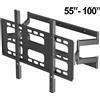 FATIVO Supporto TV da Parete Girevole ed Estensibile 40-85 Pollici - Staffa TV fino a 100 kg, VESA 600x400 mm, inclinabile e premontata per TV LED OLED LCD