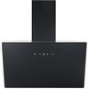 Respekta Cappa a testa libera/Cappa inclinata 80 cm/Pannello in vetro con cornice in acciaio inox nero/Funzione di scarico e ricircolo d'aria / CH112080S / A++ / 39-61 dB