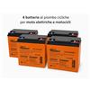 Trustech 4 BATTERIE PIOMBO 12V 24AH USO CICLICO PER MOTO ELETTRICHE E SCOOTER 48V