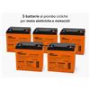 Trustech 5 BATTERIE PIOMBO 12V 24AH USO CICLICO PER MOTO ELETTRICHE E SCOOTER 60V