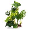 Gearmax® Pianta Artificiale Erba Monstera Finta in Plastica Verde con Base per Acquario