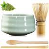 GAOUTO Set di 4 fruste per tè Matcha con 2 cucchiai, ciotola in ceramica per tè Matcha, accessori regalo per cerimonia finita del tè