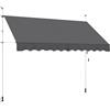 Yaheetech Tenda da Sole per Balcone Esterno Veranda a Bracci Estensibili con Manovella Regolabile Telo Avvolgibile Retrattile Resistente ai Raggi UV Telaio Telescopico Senza Forare 300 x 120 cm Grigio