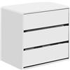 Habitdesign Cassettiera a tre cassetti in bianco opaco, dimensioni: 60 cm (larghezza) x 57 cm (altezza) x 44 cm (profondità)