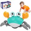 UCAMP Granchio Che Cammina Neonato con Musica e Luci LED, Gioco Interattivo per Tummy Time e Sviluppo Motorio 3-12 Mesi, Educativo Sensoriale, Regalo per Nascita, Compleanni, la Festa dei Bambini