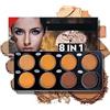 Katiluxiya Matte 8 Color Ttimming Makeup Palette, Powder Contour Palette, Cosmetics Contour and Highlighting Powder Foundation Palette, Contour & Bronzer, Light to Medium, Cruelty-Free (01 Color)