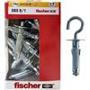 Fischer, 15 Tasselli Metallici SBS 9/1 Y con occhiolo aperto per il Fissaggio di Mobili, Mensole, Specchi su Cemento e Mattone Pieno