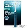 Philips Sonicare Serie 2100 - Spazzolino da denti elettrico sonico, elimina 3 x più piastre, sensore di pressione, SmarTimer & QuadPacer, Blu cobalto (HX4021/04) (Blu marino)