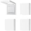 Ziyonix Prese Muro Copertura Impermeabile 4 Pezzi Tipo 86 Copertura per Prese Elettriche per Interruttori, Autoadesive presa coperchio Interruttore per Bagno, Cucina, Soggiorno e Esterno,Bianco