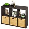 Furinno HERMITE Isola da Cucina, 6-Cubi Coffee Bar, Cucina, Baker's Rack, per Organizzatori e Storage, Organizzazione Cucina, Noce Scuro