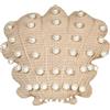 MX Home Cuscino Decorativo all'Uncinetto Conchiglia - Beige con Perle