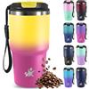 Mujigaga Tazza da Viaggio 0.6 Litri con Isolamento, Bicchiere Termico con coperchio a prova di perdite, Tazza da Viaggio, Ermetica Portatile, Tumbler Per Caffè Caldo e Freddo, Acqua e Tè