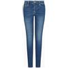 Armani Exchange Donna Essential, 5 Tasche, Logo Applicato, Jeans, Blu, 27, Blu Medio, Etichettalia Unica