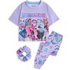 Monster High Set Pigiama 3 Pezzi per Ragazze Alte | Pantaloni per Bambini con Stampa Integrale Viola a Gamba Lunga e Top da Notte con Elastico per Capelli | Pigiama a Maniche Corte