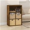 Furinno CUBICLE Mobile per Giradischi con Raccoglitore per Vinili, 5-Cube 1.2 Extra Spesso Raccoglitore per Dischi in Vinile, Scaffale Multimediale Aperto sul Retro per CD DVD Dischi, Pino Ambra