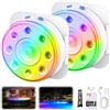 Eyoushow Luci per Piscina Fuori Terra Galleggianti Ricaricabile con Telecomando, 16 Colori Luce LED RGB Subacquea Impermeabile IP68 per Acquario Laghetto Giardino Festa, 2 Pezzi