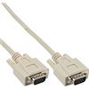 InLine 23509 Cavo VGA, Sub-D 15Pin Maschio a Sub-D 15Pin Maschio, 1 m, Beige