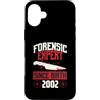 True Crime Merch for Investigative Crime Custodia per iPhone 16 Plus Esperto forense dalla nascita 2002 Compleanno a tema crimine vero