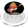 Rocking Robin Bird Outfit Grumpy Robin Bird con chitarra elettrica per gli amanti delle piume PopSockets PopGrip per MagSafe