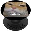 Funny Cat Meme Humor Graphics (Pathetic) Meme sfocato simpatico gatto arancione Meh PopSockets PopGrip Adesivo