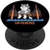 InGENIUS California Souveir Camicie e re Gatto di San Francisco Golden Gate Bridge California PopSockets PopGrip Adesivo