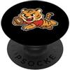 tiger rugby fierce mascot diving cartoon Tigre Rugby tuffo Cartone PopSockets PopGrip Adesivo