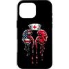 Paint Dripping Patriotic 4th of July US Custodia per iPhone 16 Pro Max Dialisi Infermiera Tecnico Tech Bandiera Americana USA Drip Amante