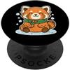 red panda winter cute animal snow holly Carino Panda Rosso Inverno Neve PopSockets PopGrip Adesivo