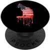 Paint Dripping Patriotic 4th of July US Gatto Bandiera Americana USA Drip Graffiti Lover PopSockets PopGrip Adesivo