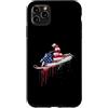 Paint Dripping Patriotic 4th of July US Custodia per iPhone 11 Pro Max Snowmobile Snow Machine Snowmobiling bandiera americana USA gocciolamento