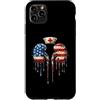 Paint Dripping Patriotic 4th of July US Custodia per iPhone 11 Pro Max Dialisi Infermiera Tecnico Tech Bandiera Americana USA Drip Amante
