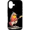 Rocking Robin Bird Outfit Custodia per iPhone 17 Grumpy Robin Bird con chitarra elettrica per gli amanti delle piume