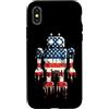 Paint Dripping Patriotic 4th of July US Custodia per iPhone X/XS Robot Robotica Ingegnere Bandiera Americana USA Drip Graffiti