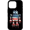 Paint Dripping Patriotic 4th of July US Custodia per iPhone 16 Pro Robot Robotica Ingegnere Bandiera Americana USA Drip Graffiti