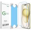 amFilm OneTouch - Confezione da 3 pellicole protettive magnetiche in vetro temperato, compatibili con iPhone 15, 1 pollici, kit di installazione 9H, compatibile con custodia