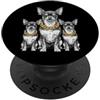 Cool 3 Hip Hop Trio Street Gold Chain Fu Chihuahua Dog Rap Old School Retro Streetwear anni '80 '90 Tre PopSockets PopGrip Adesivo