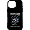 Alpha Wolf Sigma Moon Greek Alpha Wolf S Custodia per iPhone 16 Pro Max Nascondi tua moglie The Alpha is Here Wolf Maschio Werwolf Meme