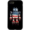 Paint Dripping Patriotic 4th of July US Custodia per iPhone SE (2020) / 7/8 Robot Robotica Ingegnere Bandiera Americana USA Drip Graffiti