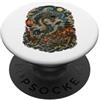 Japanese Massive ancient sea dragon wave Giapponese Sea Dragon Chaos Wave Samurai Vintage anime Amanti PopSockets PopGrip Adesivo