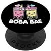 Detour Shirts Boba BAE Carino Kawaii Boba Drink Testo Bianco PopSockets PopGrip Adesivo