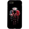Paint Dripping Patriotic 4th of July US Custodia per iPhone SE (2020) / 7/8 Dialisi Infermiera Tecnico Tech Bandiera Americana USA Drip Amante