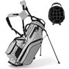 VEVOR Borsa da Golf Portaoggetti Mazze, Borsa da Golf con Supporto da Pavimento Tracolla Doppia Copertura Antipioggia, Materiale in Poliestere Rivestimento Interno in PU 210D 420 x 260 x 930 mm