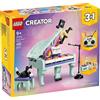 LEGO SPA LEGO Creator 3 in 1 Pianoforte Decorativo con Gatto 31192 Set Costruzioni Retrò